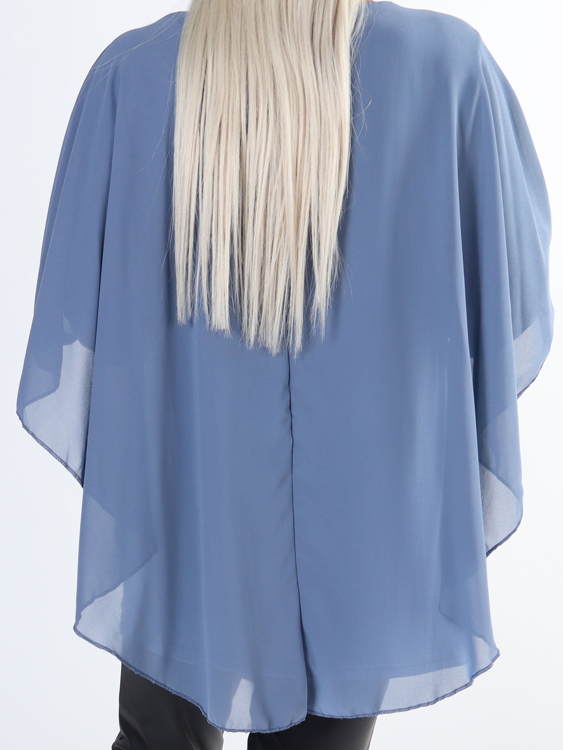 Kenya Shirt - Plus size tunika med chiffonlag